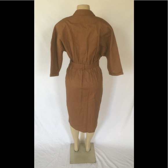 VTG A’Milano Size Large Tan Utility Dress - Picture 4 of 7